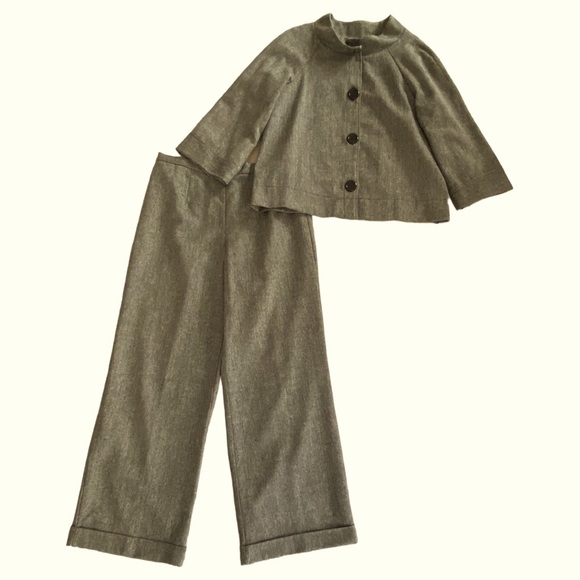Lew Magram Pants - 2pc Lew Magram swing coat back zipper cuffed pants